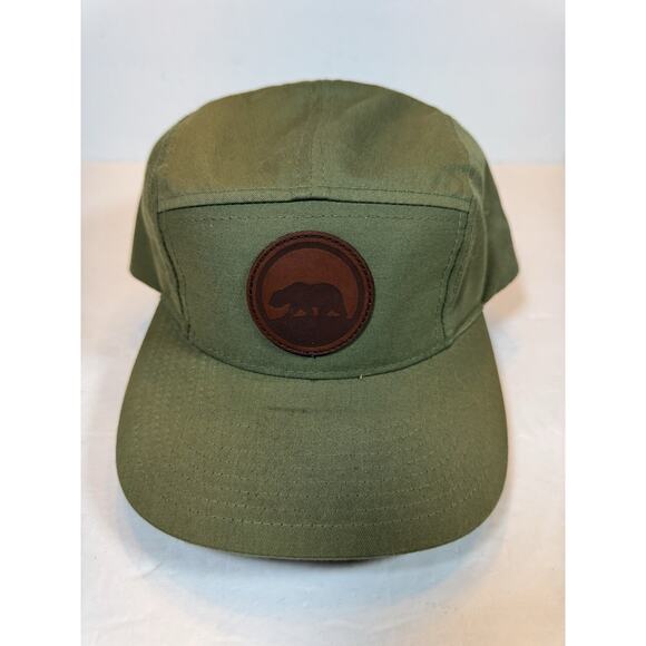 Alvarado Street Brewery Baseball Cap Army Cal Olive Green Leather Bear Logo - Picture 1 of 12